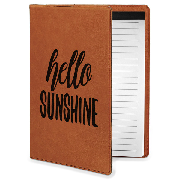Custom Hello Quotes and Sayings Leatherette Portfolio with Notepad - Small - Double Sided