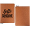 Hello Quotes and Sayings Cognac Leatherette Portfolios with Notepad - Small - Single Sided- Apvl