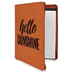 Hello Quotes and Sayings Leatherette Zipper Portfolio with Notepad (Personalized)