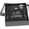 Hello Quotes and Sayings Engraved Black Flask Gift Set