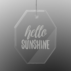 Hello Quotes and Sayings Engraved Glass Ornament - Octagon