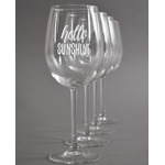 Hello Quotes and Sayings Wine Glasses (Set of 4)