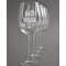 Hello Quotes and Sayings Engraved Wine Glasses Set of 4 - Front View