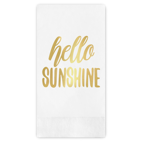 Custom Hello Quotes and Sayings Guest Napkins - Foil Stamped