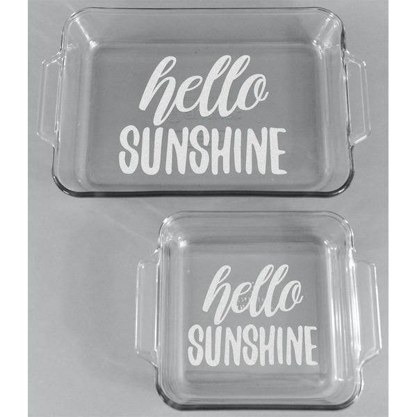 Hello Quotes and Sayings Glass Baking Dish Set - FRONT