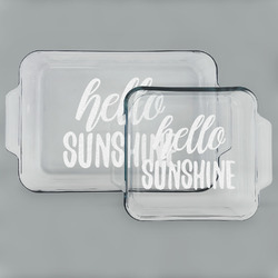 Hello Quotes and Sayings Set of Glass Baking & Cake Dish - 13in x 9in & 8in x 8in