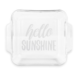 Hello Quotes and Sayings Glass Cake Dish with Truefit Lid - 8in x 8in