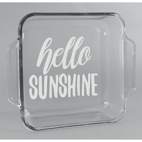 Custom Hello Quotes and Sayings Glass Cake Dish - 8in x 8in