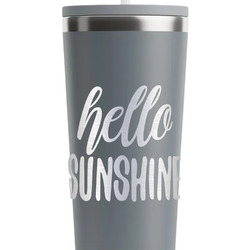 Hello Quotes and Sayings RTIC Everyday Tumbler with Straw - 28oz - Grey - Single-Sided