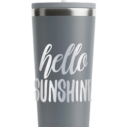 Hello Quotes and Sayings RTIC Everyday Tumbler with Straw - 28oz - Grey - Single-Sided