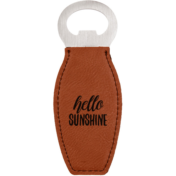 Custom Hello Quotes and Sayings Leatherette Bottle Opener
