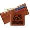 Hello Quotes and Sayings Leather Bifold Wallet - Main