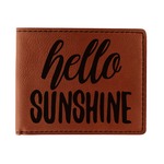 Hello Quotes and Sayings Leatherette Bifold Wallet