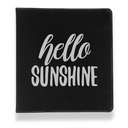 Hello Quotes and Sayings Leather Binder - 1" - Black