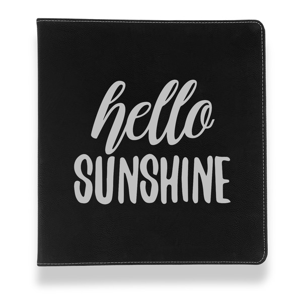 Hello Quotes and Sayings Leather Binder - 1" - Black - Front View