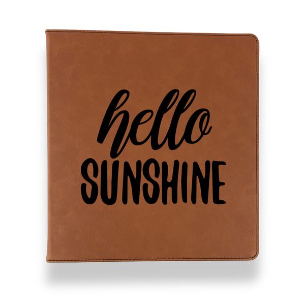 Custom Hello Quotes and Sayings Leather Binder - 1" - Rawhide