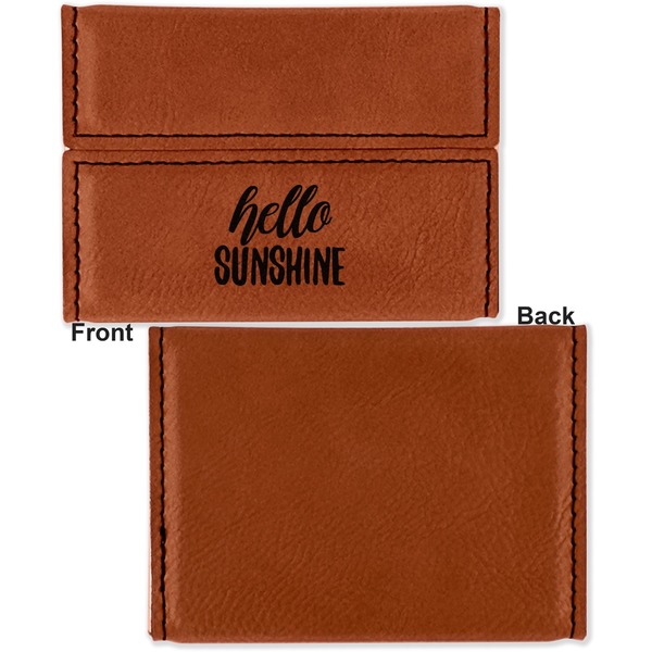 Hello Quotes and Sayings Leather Business Card Holder Front Back Single Sided - Apvl