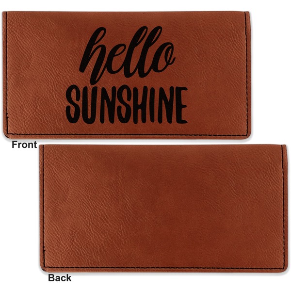 Hello Quotes and Sayings Leather Checkbook Holder Front and Back Single Sided - Apvl