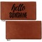 Hello Quotes and Sayings Leather Checkbook Holder Front and Back Single Sided - Apvl