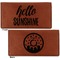 Hello Quotes and Sayings Leather Checkbook Holder Front and Back