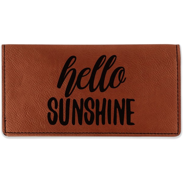 Custom Hello Quotes and Sayings Leatherette Checkbook Holder - Single Sided