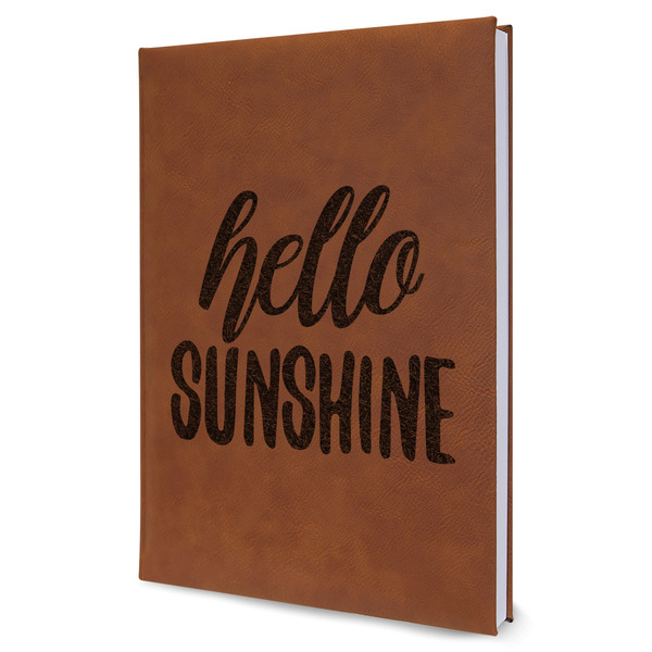 Custom Hello Quotes and Sayings Leather Sketchbook