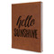 Hello Quotes and Sayings Leather Sketchbook - Large - Single Sided