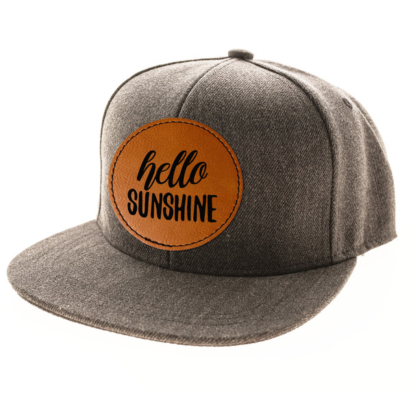 Hello Quotes and Sayings Leatherette Patches - LIFESTYLE (HAT) Circle
