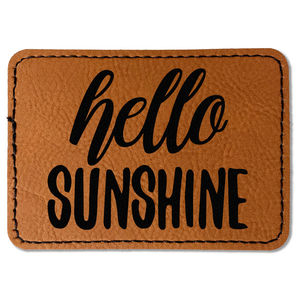 Custom Hello Quotes and Sayings Faux Leather Iron On Patch - Rectangle