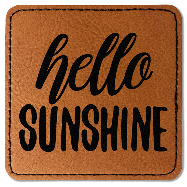 Custom Hello Quotes and Sayings Faux Leather Iron On Patch - Square