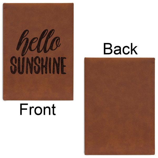 Hello Quotes and Sayings Leatherette Sketchbooks - Large - Single Sided - Front & Back View