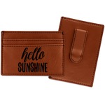 Hello Quotes and Sayings Leatherette Wallet with Money Clip