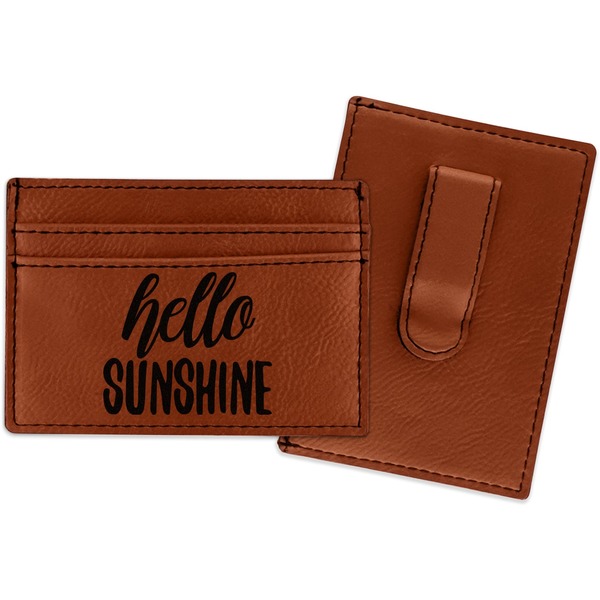Custom Hello Quotes and Sayings Leatherette Wallet with Money Clip
