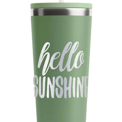 Hello Quotes and Sayings RTIC Everyday Tumbler with Straw - 28oz - Light Green - Single-Sided