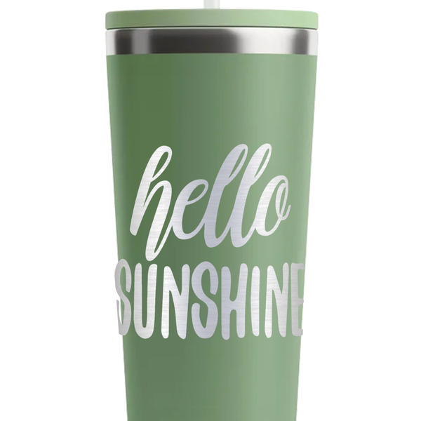 Hello Quotes and Sayings Light Green RTIC Everyday Tumbler - 28 oz. - Close Up