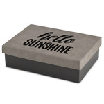 Hello Quotes and Sayings Gift Boxes w/ Engraved Leather Lid