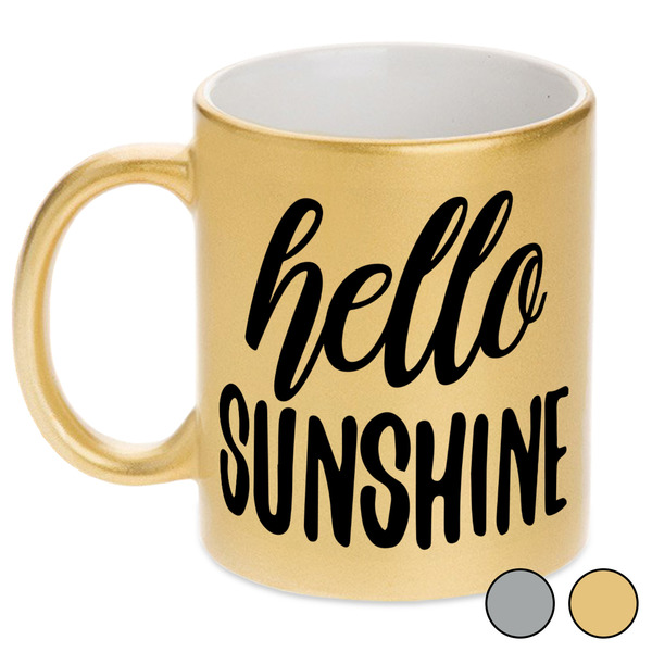 Hello Quotes and Sayings Metallic Mugs