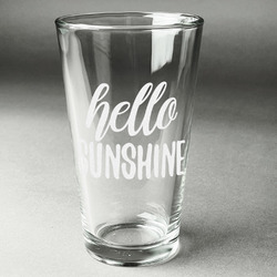 Hello Quotes and Sayings Pint Glass - Engraved (Single)