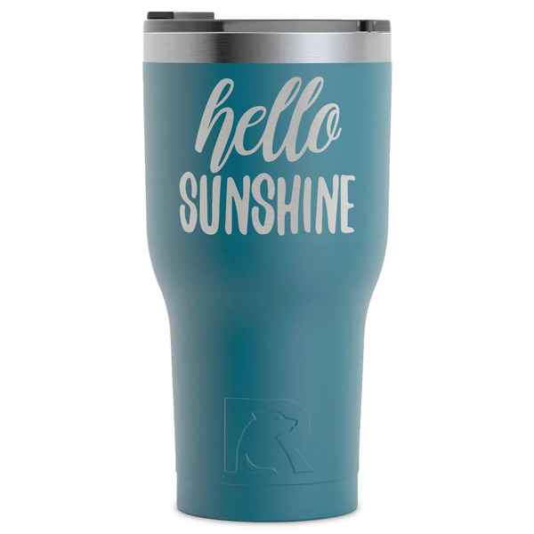 Custom Hello Quotes and Sayings RTIC Tumbler - Dark Teal - Laser Engraved - Single-Sided