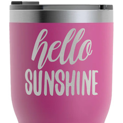 Hello Quotes and Sayings RTIC Tumbler - Magenta - Laser Engraved - Double-Sided