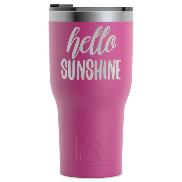 Custom Hello Quotes and Sayings RTIC Tumbler - Magenta - Laser Engraved - Single-Sided