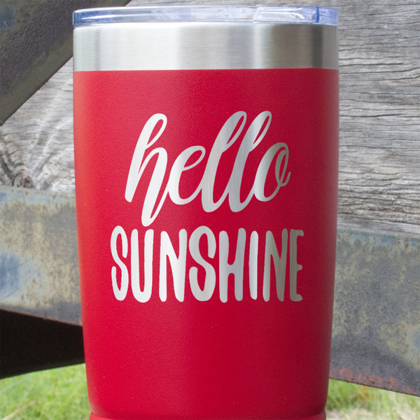 Hello Quotes and Sayings Red Polar Camel Tumbler - 20oz - Close Up