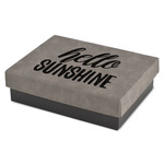 Hello Quotes and Sayings Small Gift Box w/ Engraved Leather Lid