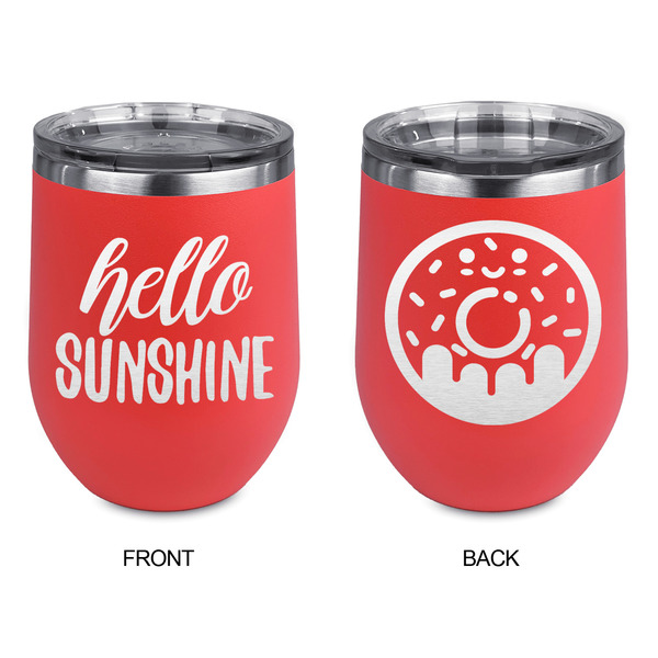 Hello Quotes and Sayings Stainless Wine Tumblers - Coral - Double Sided - Approval