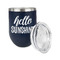 Hello Quotes and Sayings Stainless Wine Tumblers - Navy - Double Sided - Alt View