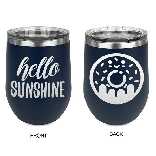 Hello Quotes and Sayings Stainless Wine Tumblers - Navy - Double Sided - Approval