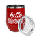 Hello Quotes and Sayings Stainless Wine Tumblers - Red - Double Sided - Alt View