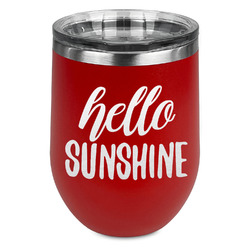 Hello Quotes and Sayings Stemless Stainless Steel Wine Tumbler - Red - Double Sided