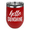 Hello Quotes and Sayings Stainless Wine Tumblers - Red - Double Sided - Front