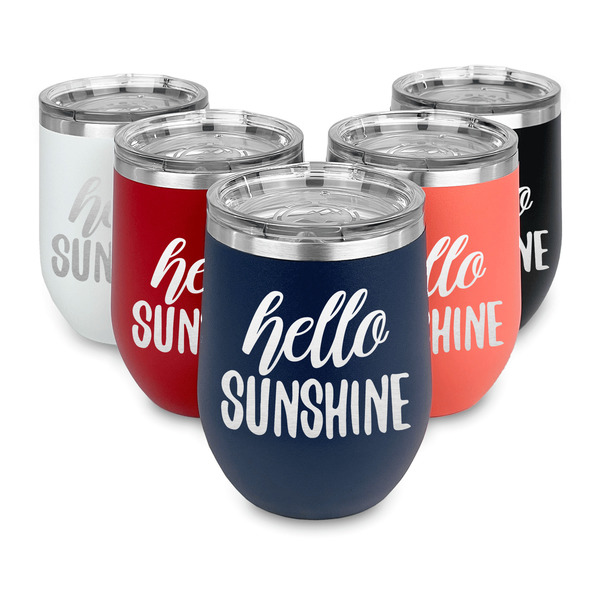 Hello Quotes and Sayings Steel Wine Tumblers Multiple Colors